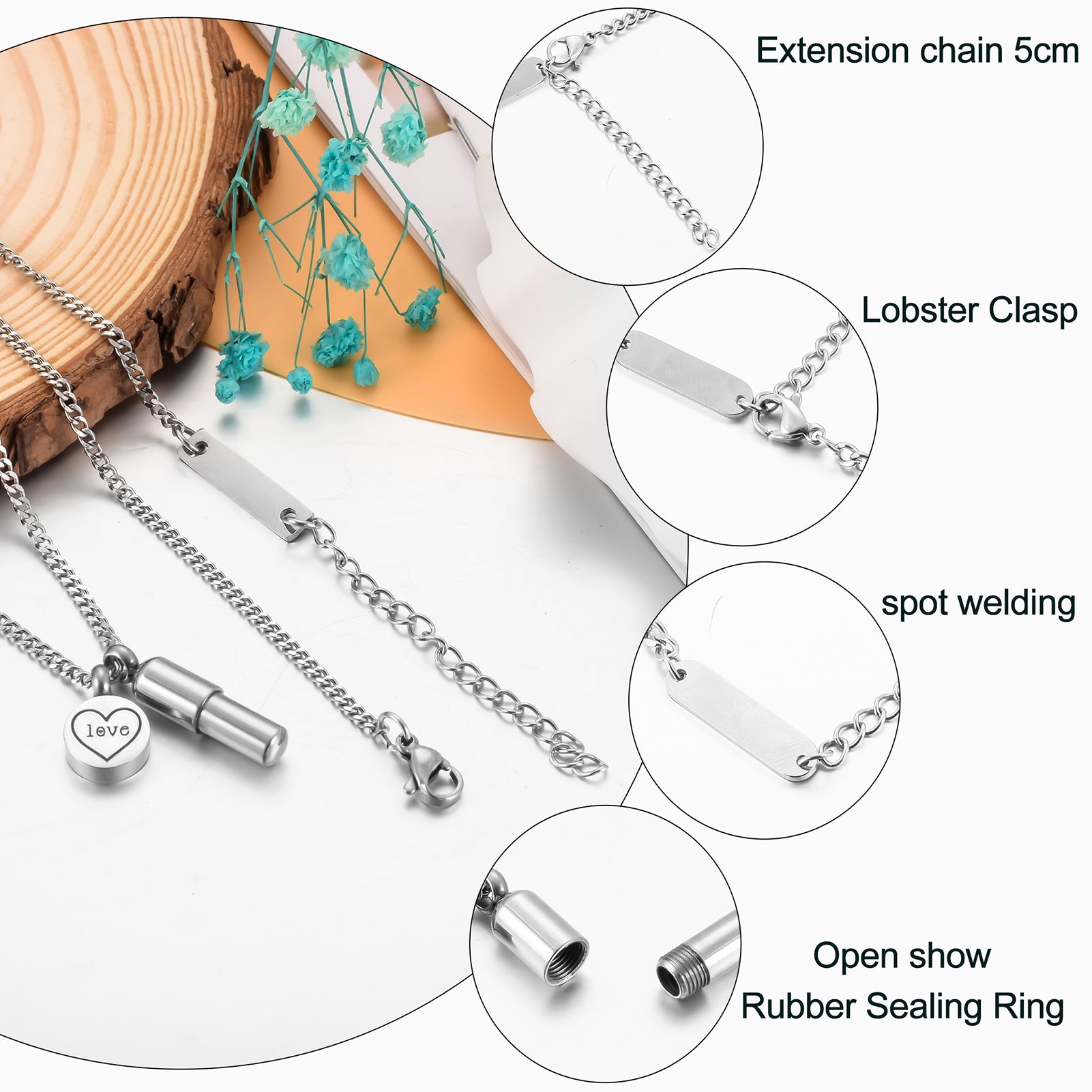 Pills Cremation Pendant Necklace for Ashes