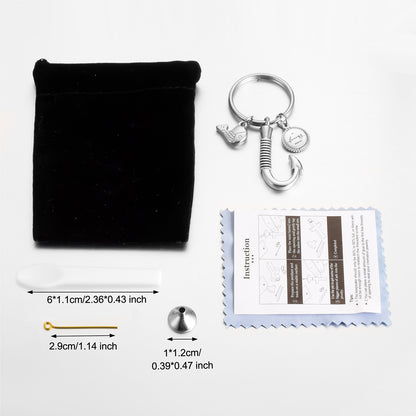 Fish Hook Cremation Key Chain