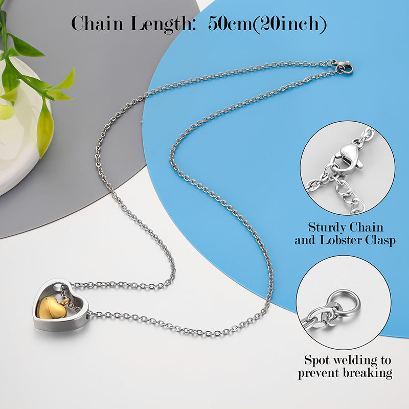Stainless Steel Heart Cremation Necklace