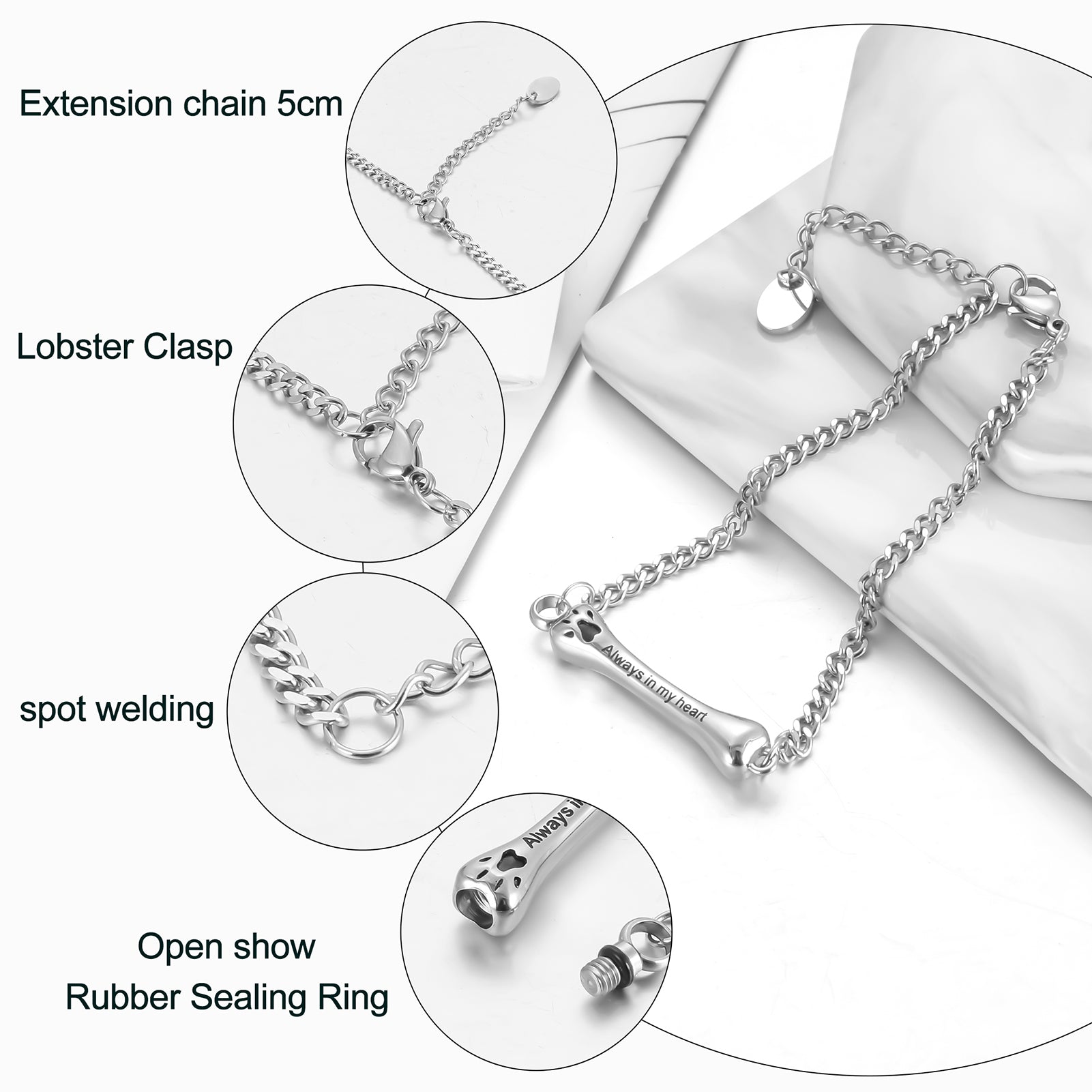 Paw Cremation Bracelet for Ashes