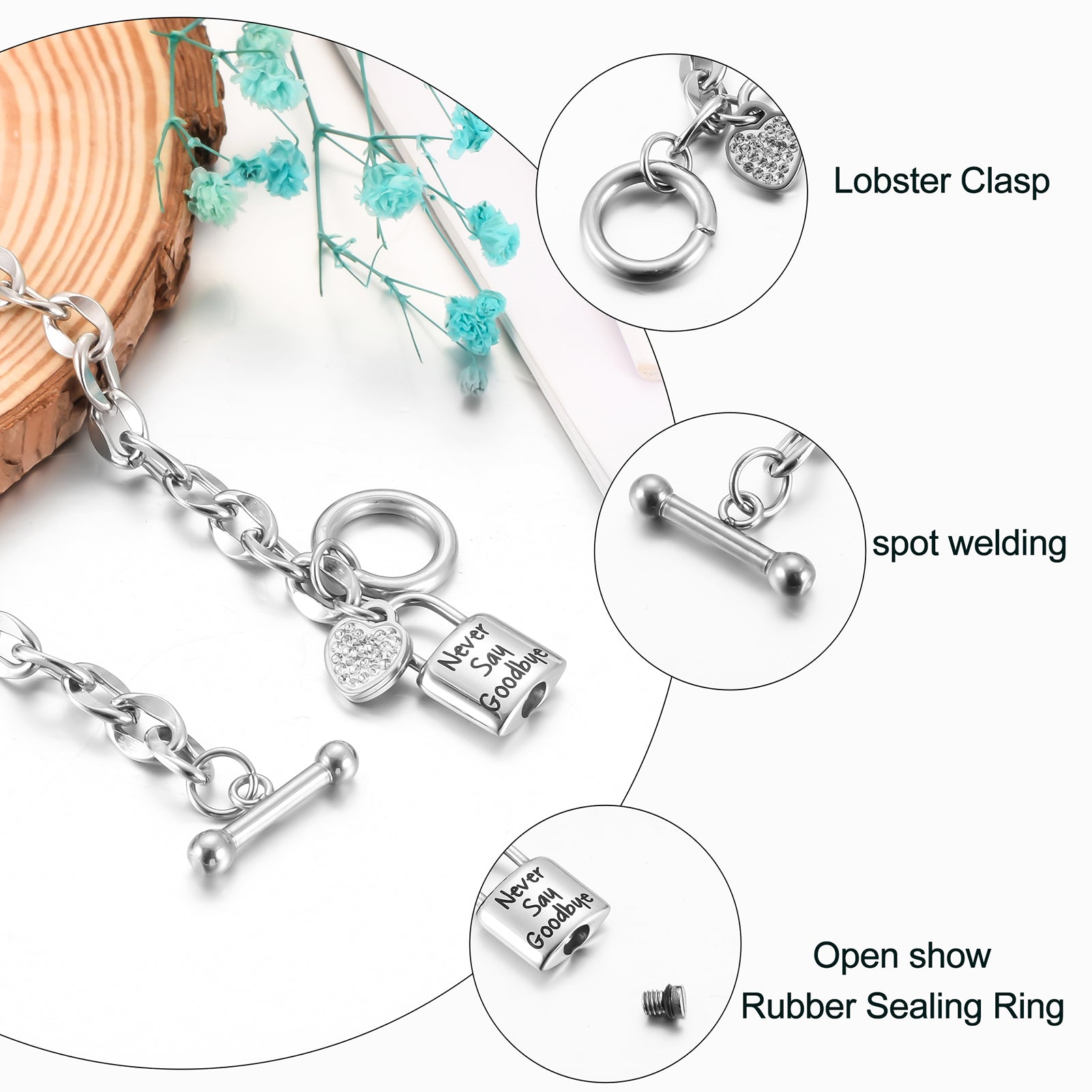 Memorial Cremation Bracelet Ashes Holder