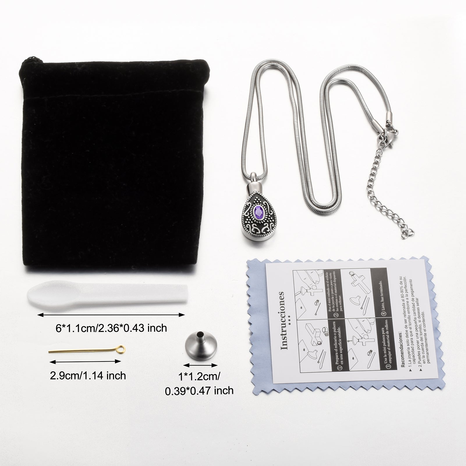 Retro Teardrop Cremation Necklace for Ashes