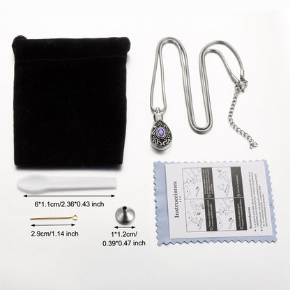 Retro Teardrop Cremation Necklace for Ashes