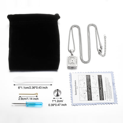 Steel A Letter Cremation Jewelry for Ashes