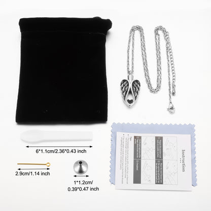 Big Wings and Heart Cremation Jewelry for Ashes