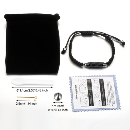 Adjusted Black Rope Cremation Bracelet