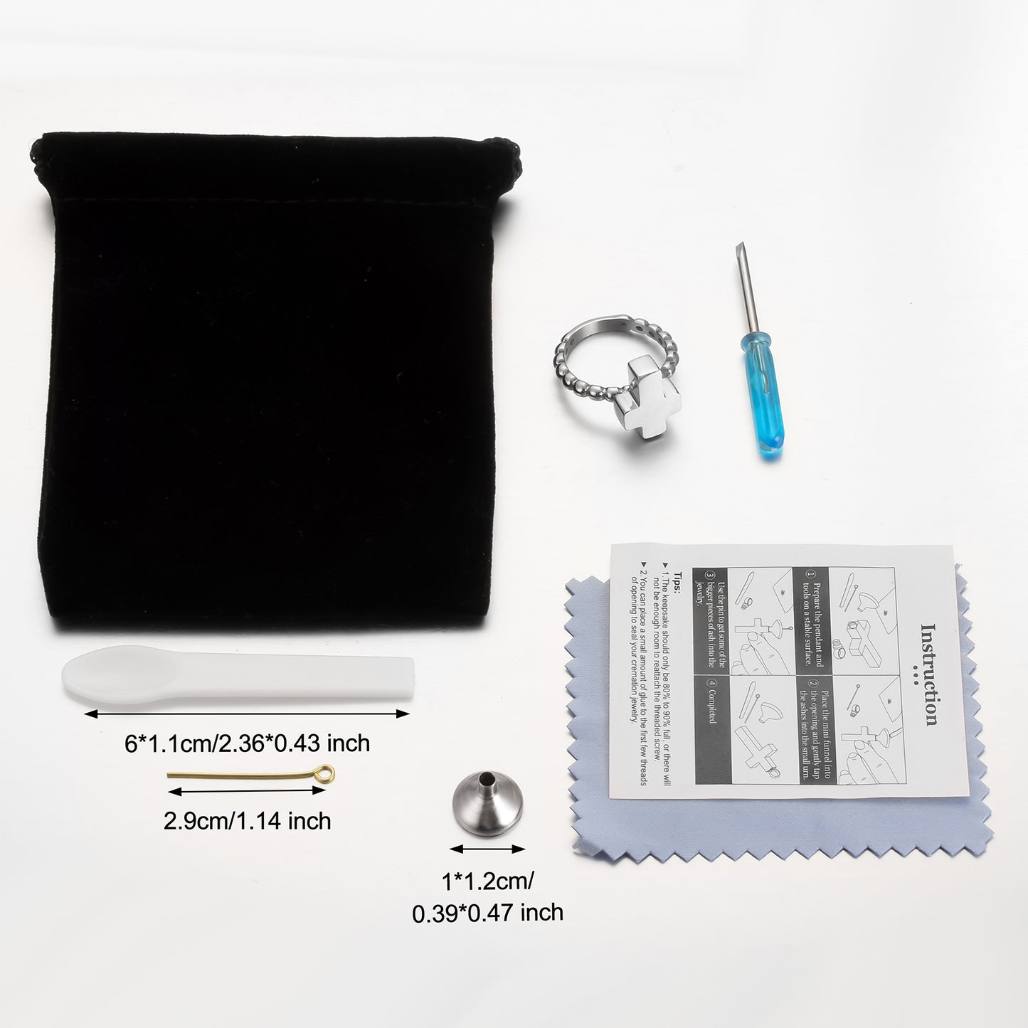 Steel Cross Cremation Ring