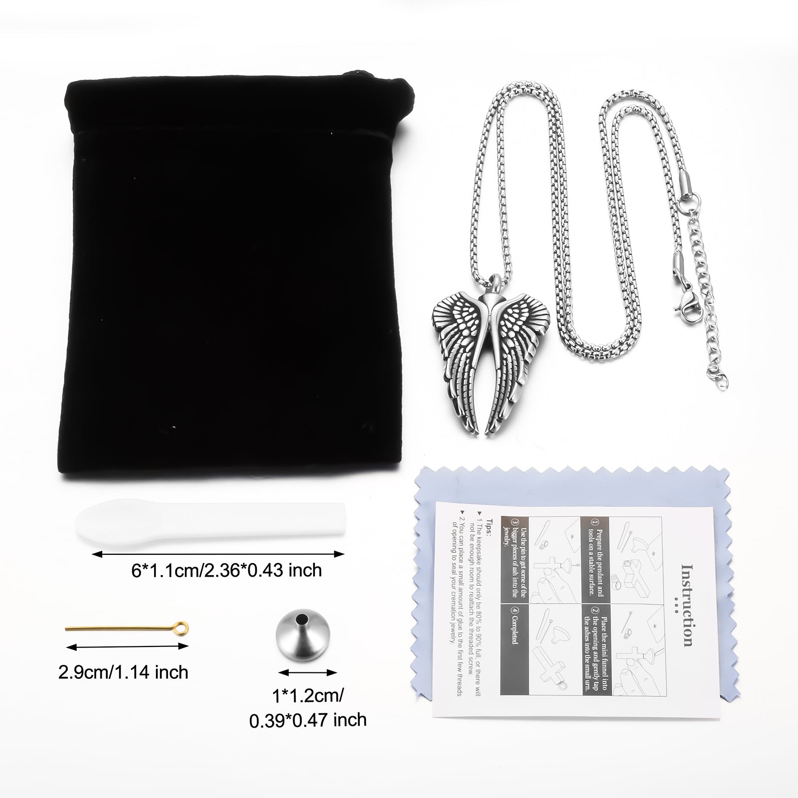 Big Wings Cremation Jewelry for Ashes