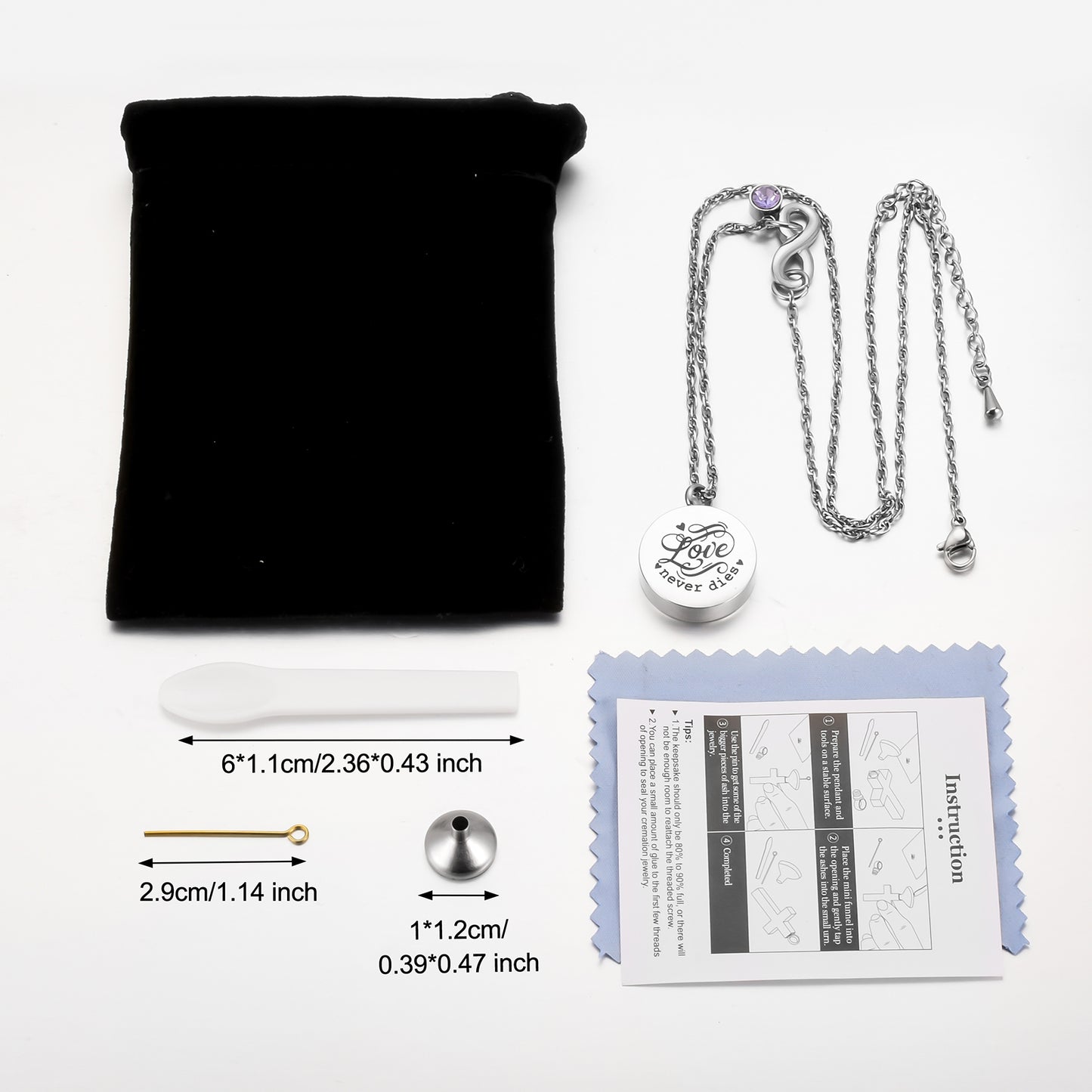 Memorial Cremation Pendant Necklace for Ashes