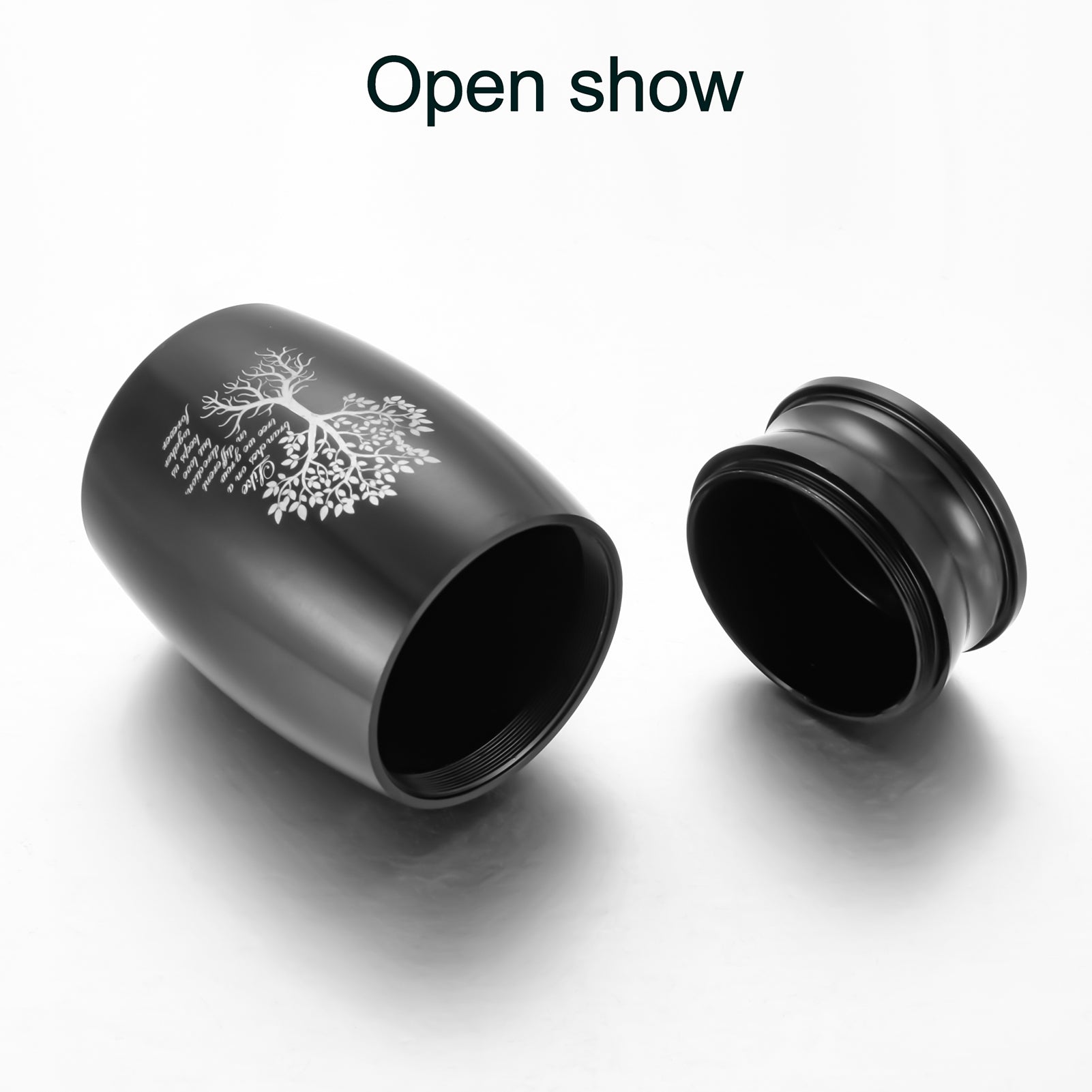 Black Cremation Urns with Tree of Life
