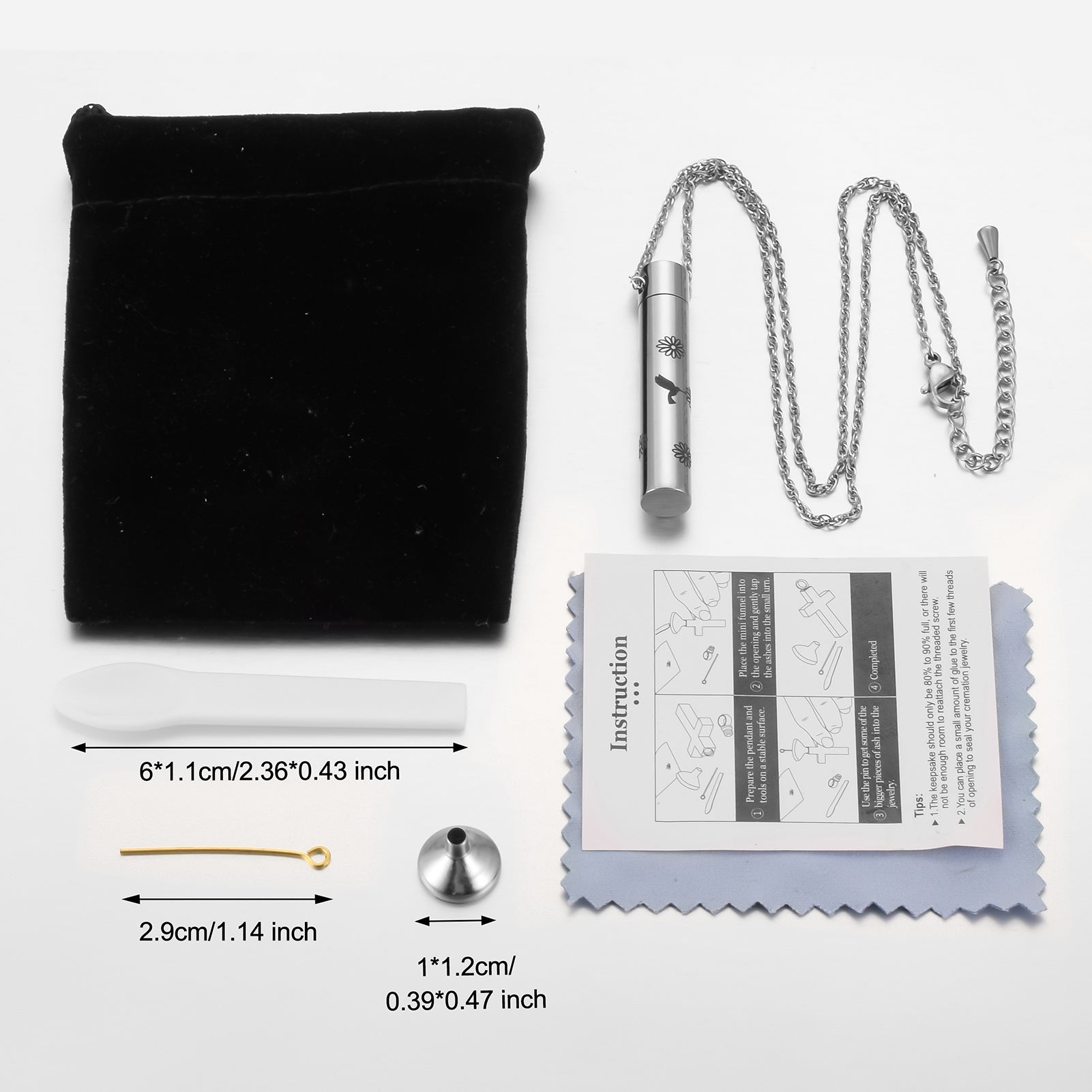 Hummingbird and Sunflower Cremation Neckalce