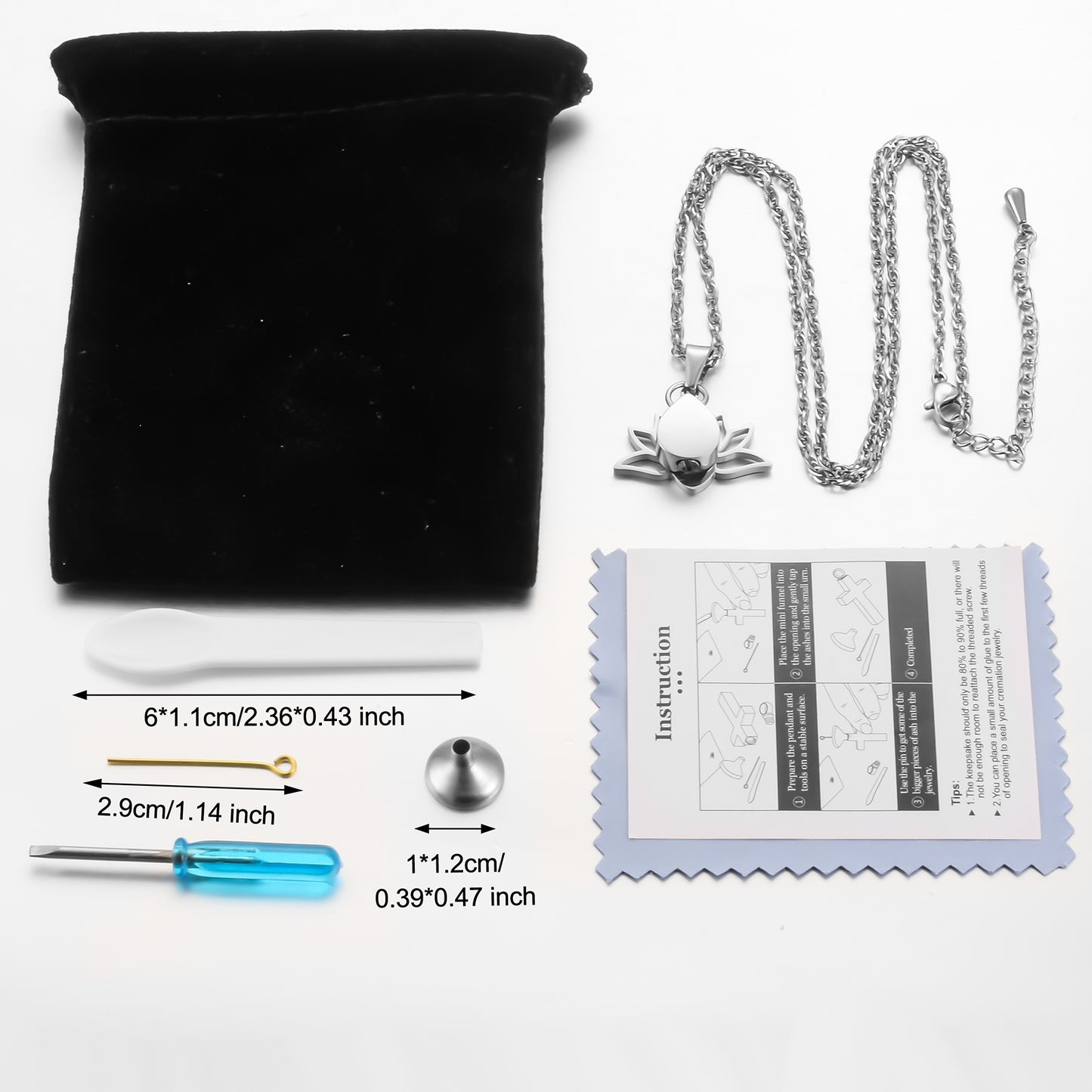 Lotus & Teardrop Cremation Necklace