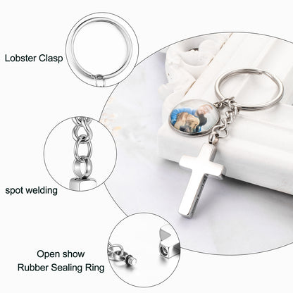 Cross Key Chain Cremation Jewelry
