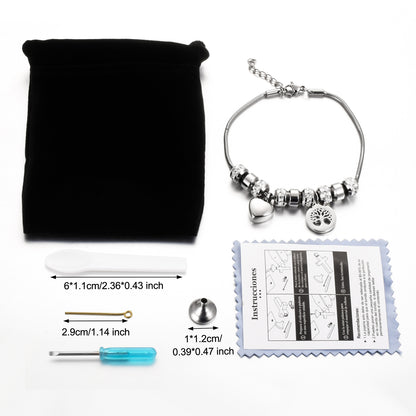 Steel Urns Bracelet with Heart