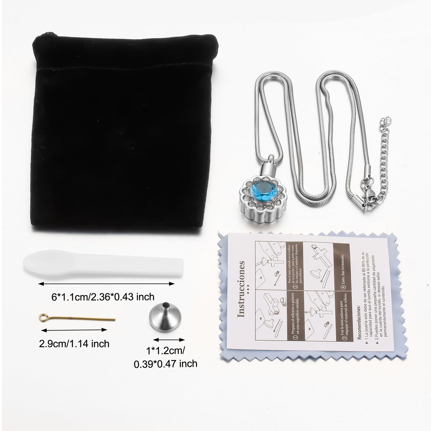 Sunflower Urn Locket Sapphire Diamond