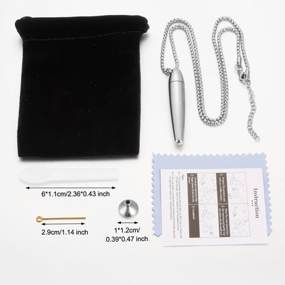 Memorial Bullet Cremation Pendant Necklace