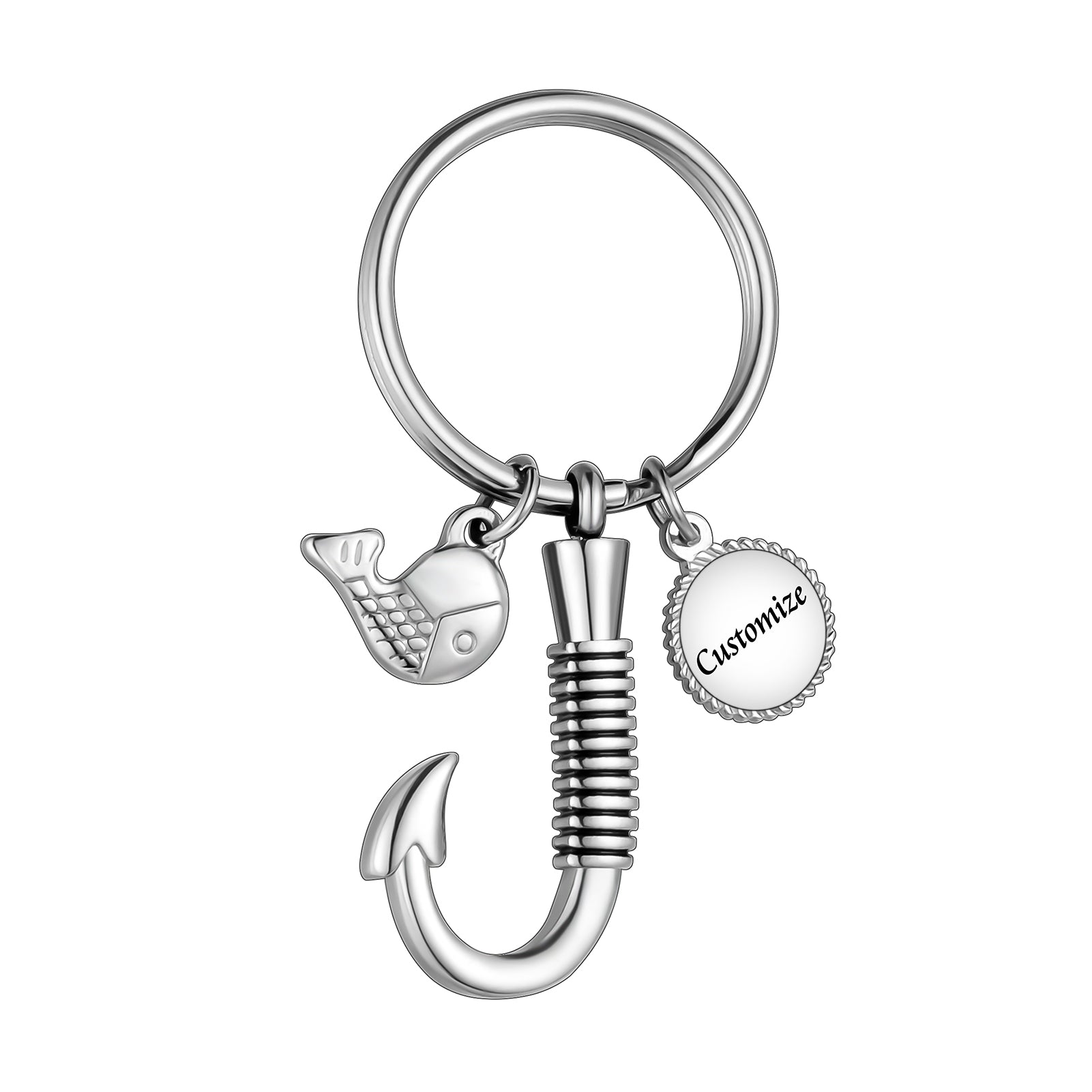 Fish Hook Cremation Key Chain