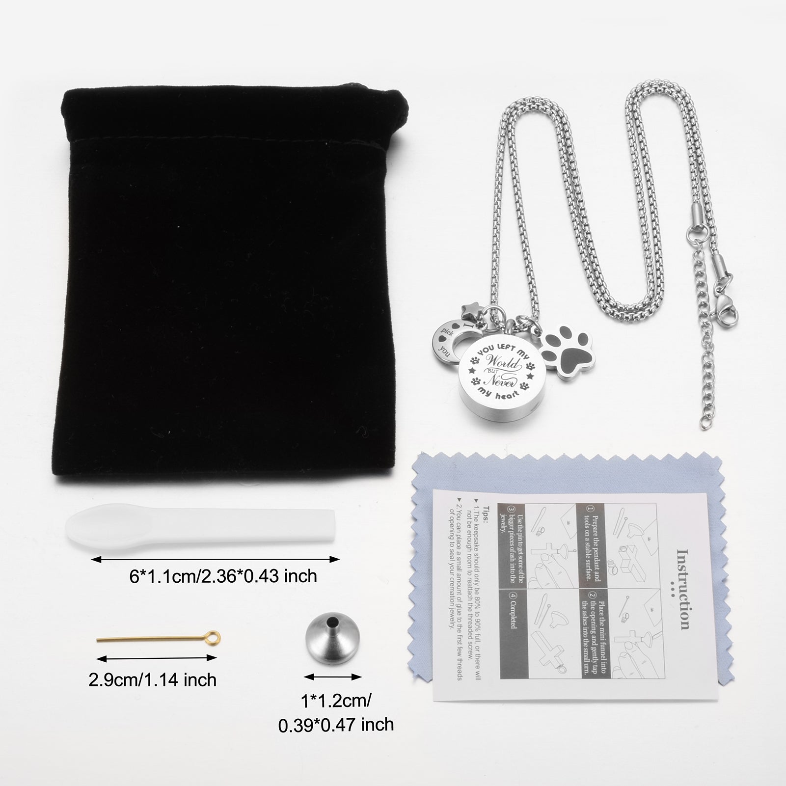 Paws Cremation Pendant Necklace