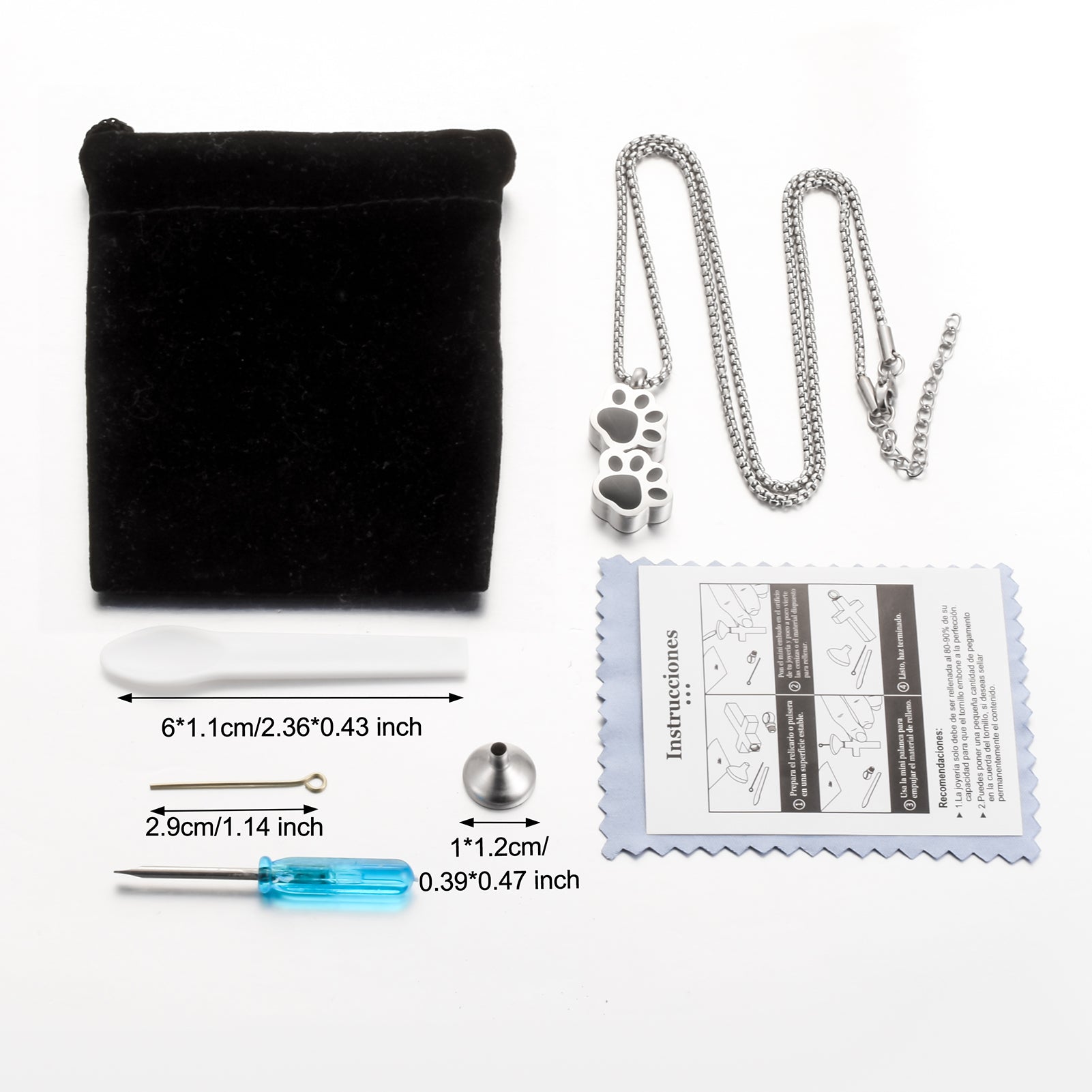 Paw Pet Cremation Urn Necklace