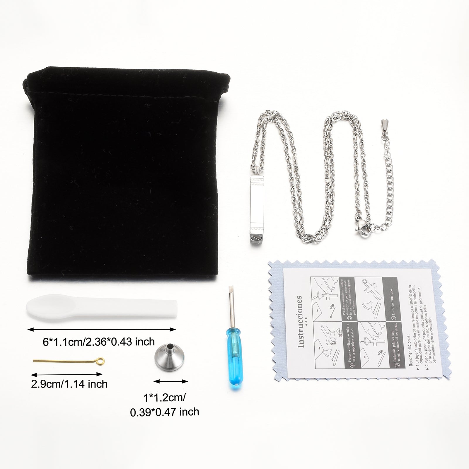 Rectangular and Bar Cremation Necklace