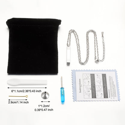 Rectangular and Bar Cremation Necklace