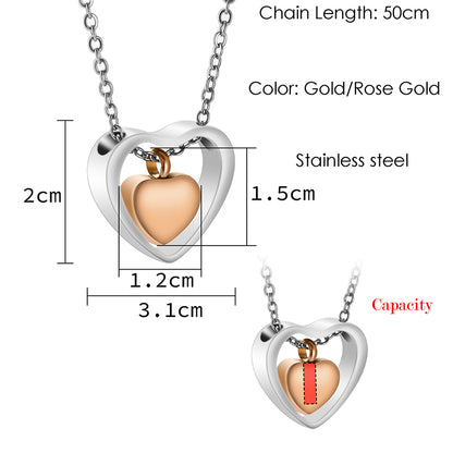 Stainless Steel Heart Cremation Necklace