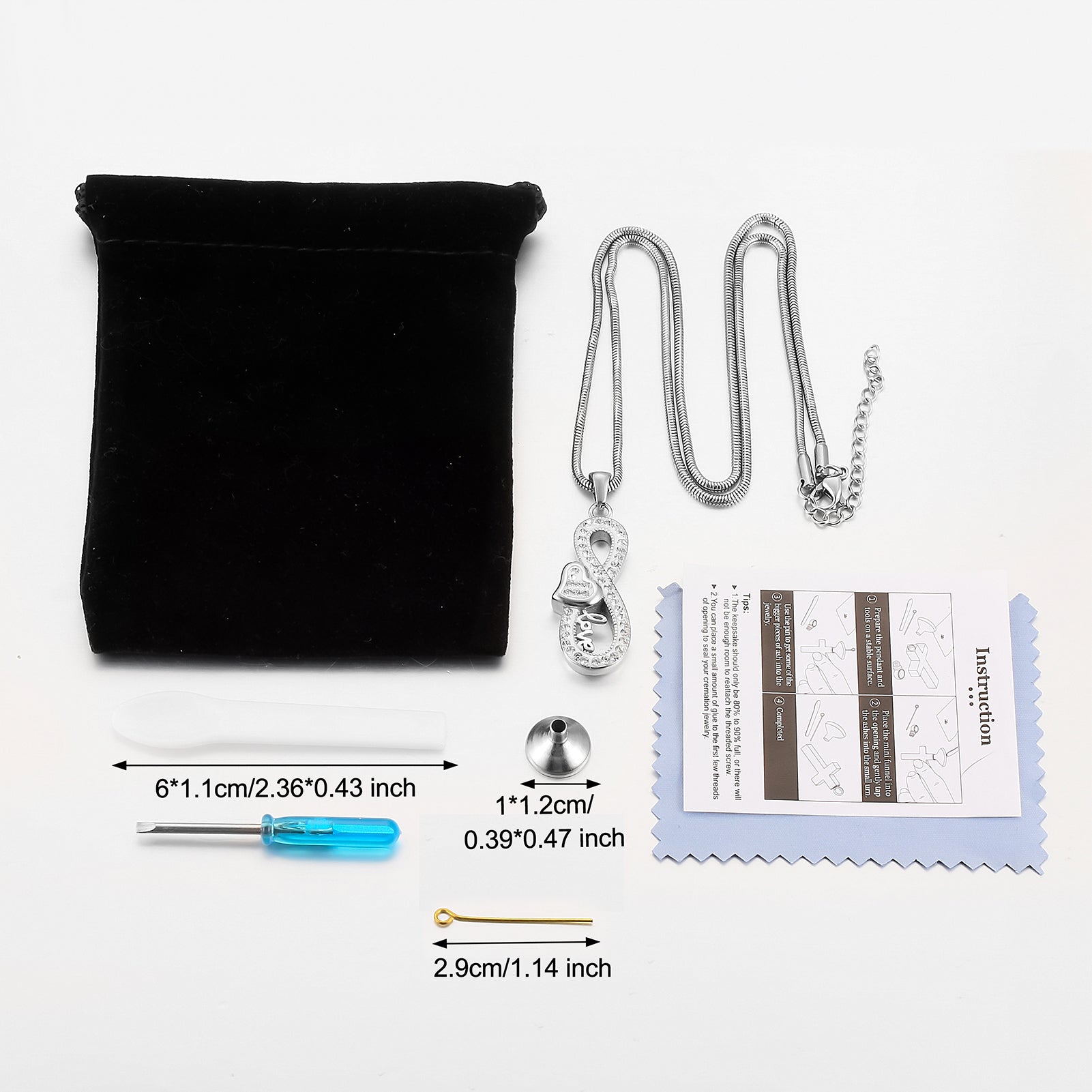 Infinity Symbol with Heart Urns Necklace for Women