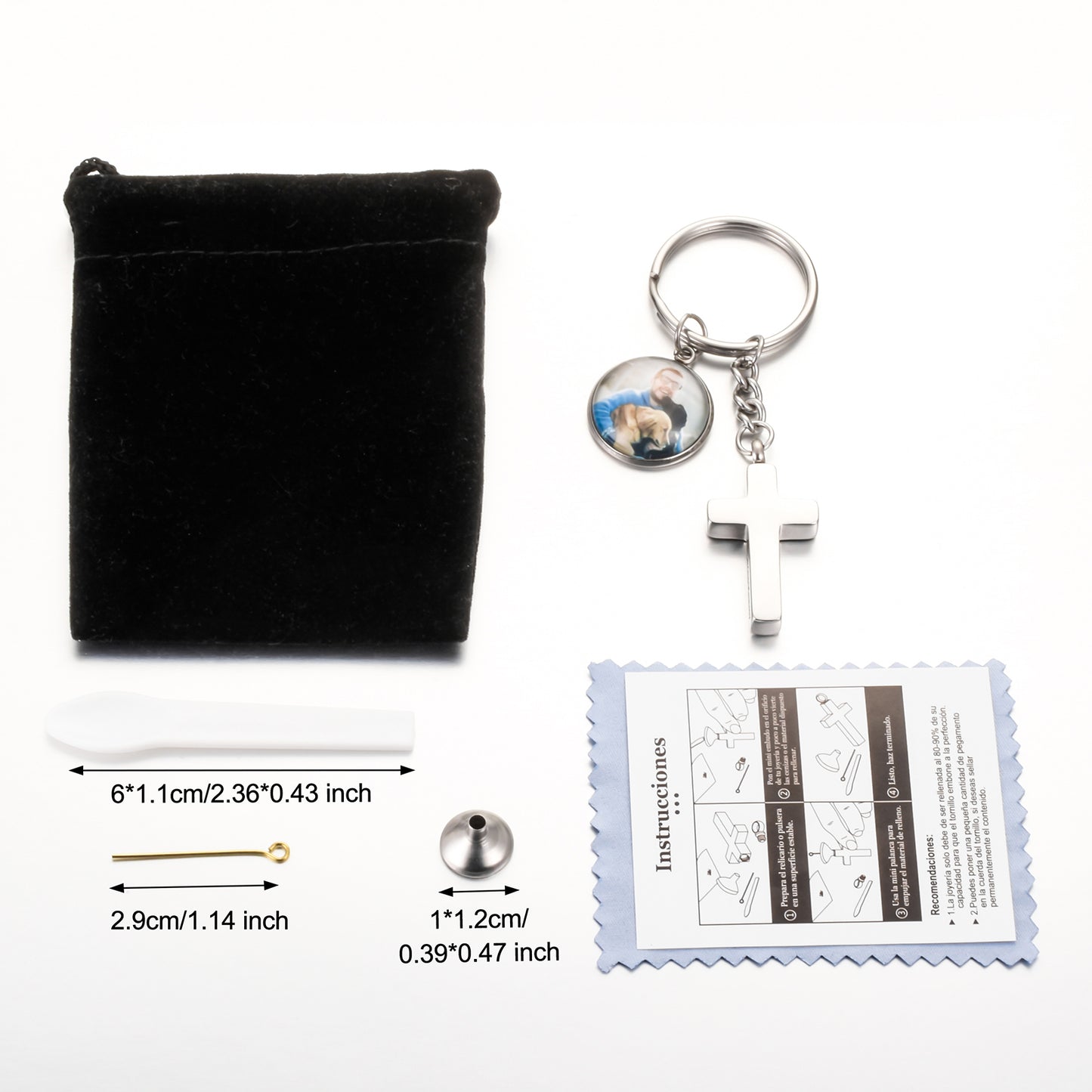 Cross Key Chain Cremation Jewelry