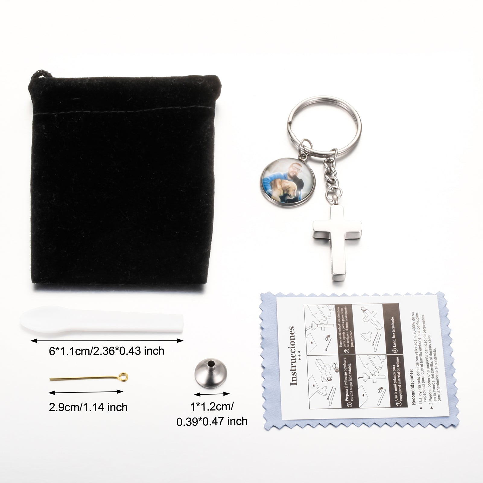 Cross Key Chain Cremation Jewelry