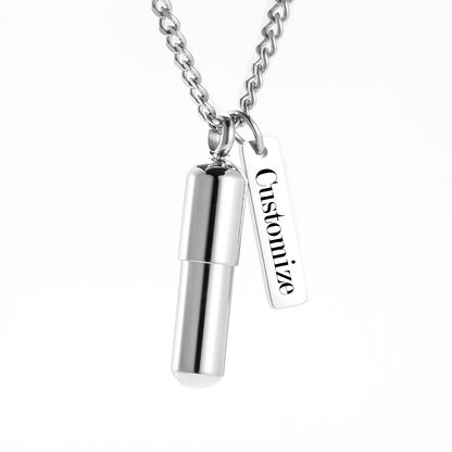 Filled Pills Cremation Pendant Necklace for Ashes