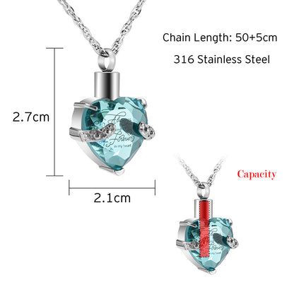 Heart Cremation Pendant Necklace for Women