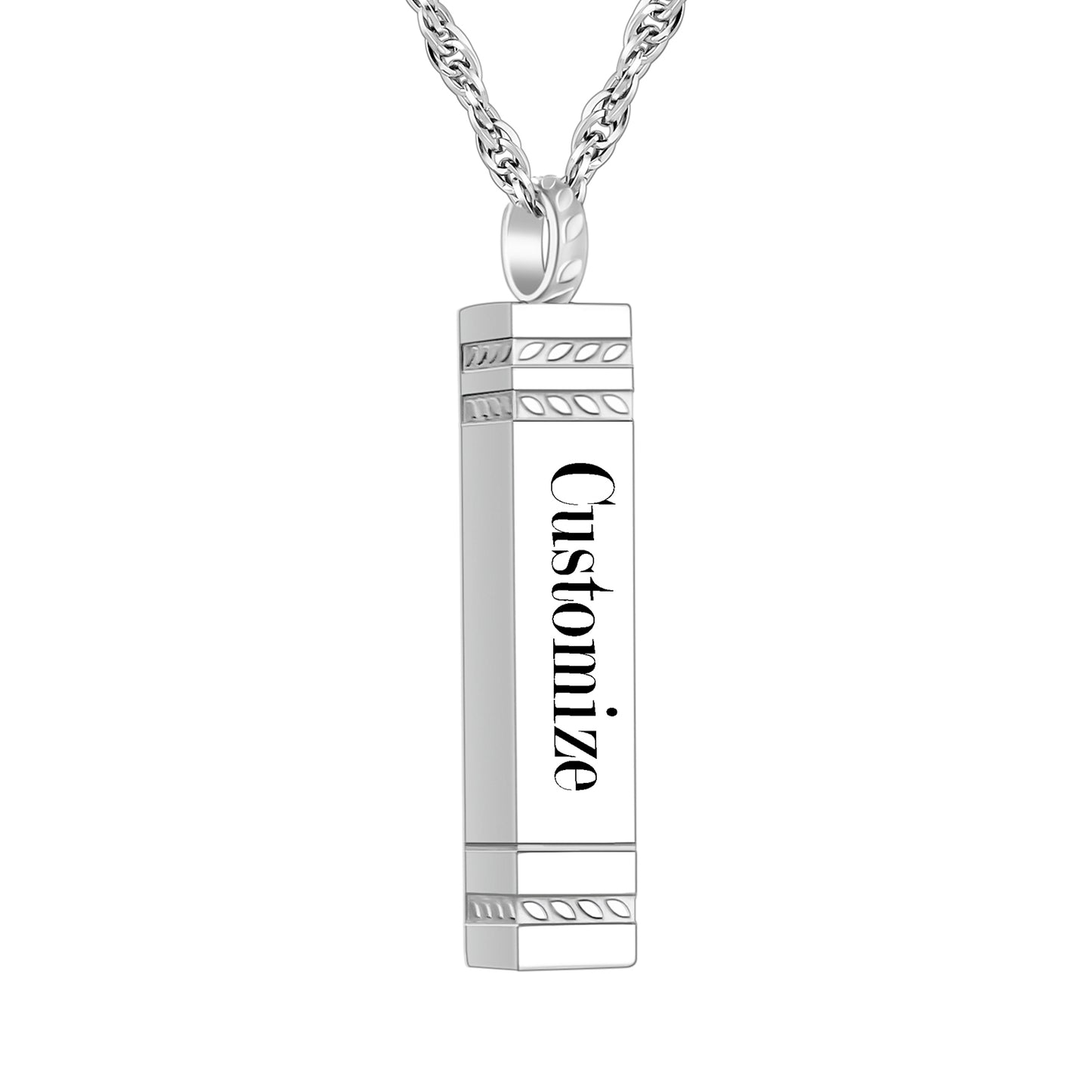 Rectangular and Bar Cremation Necklace