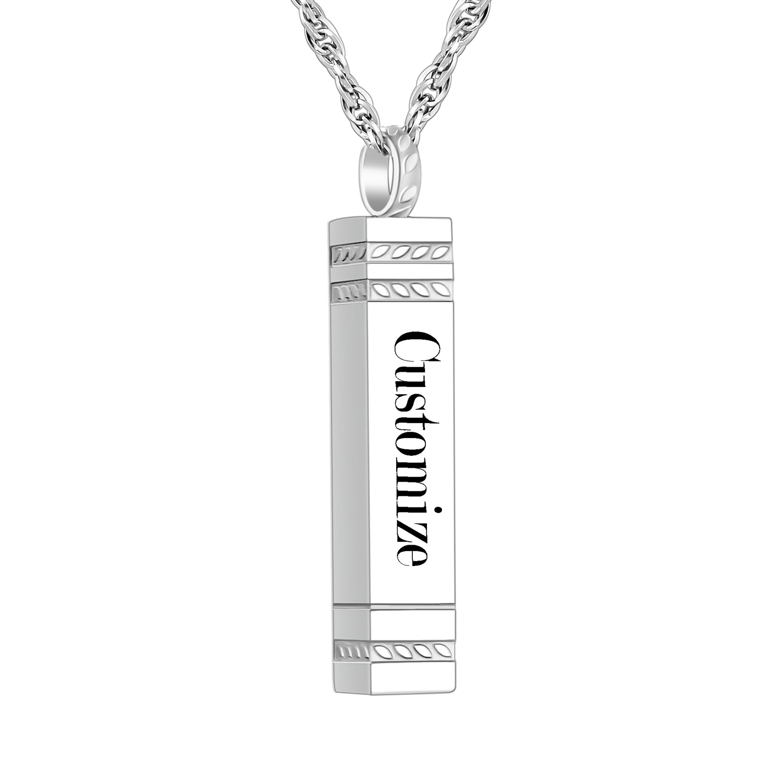 Rectangular and Bar Cremation Necklace