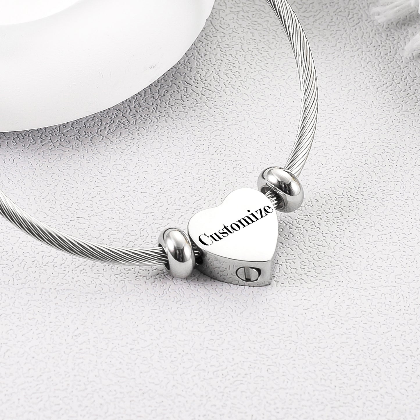 Heart and Paws Cremation Bracelet for Ashes