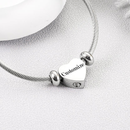 Heart and Paws Cremation Bracelet for Ashes