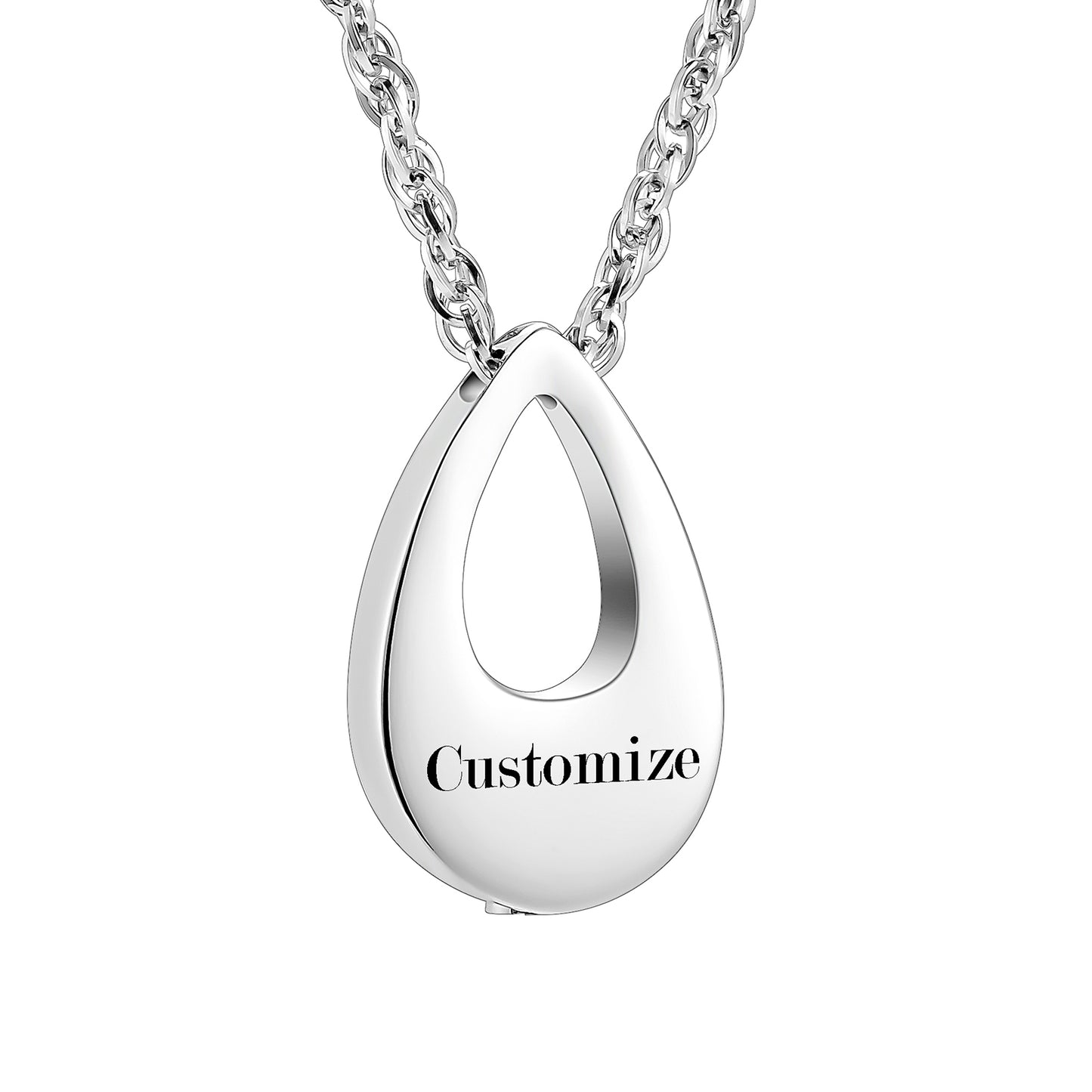 Teardrop Cremation Jewelry Necklace to honor Mom/Dad