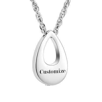 Teardrop Cremation Jewelry Necklace to honor Mom/Dad