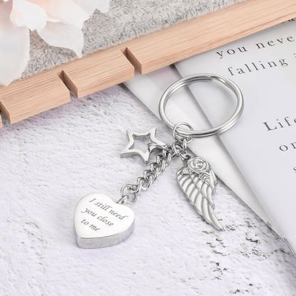 Cremation Jewelry with Angle Wing and Star