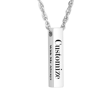 Simple Bar Cremation Necklace