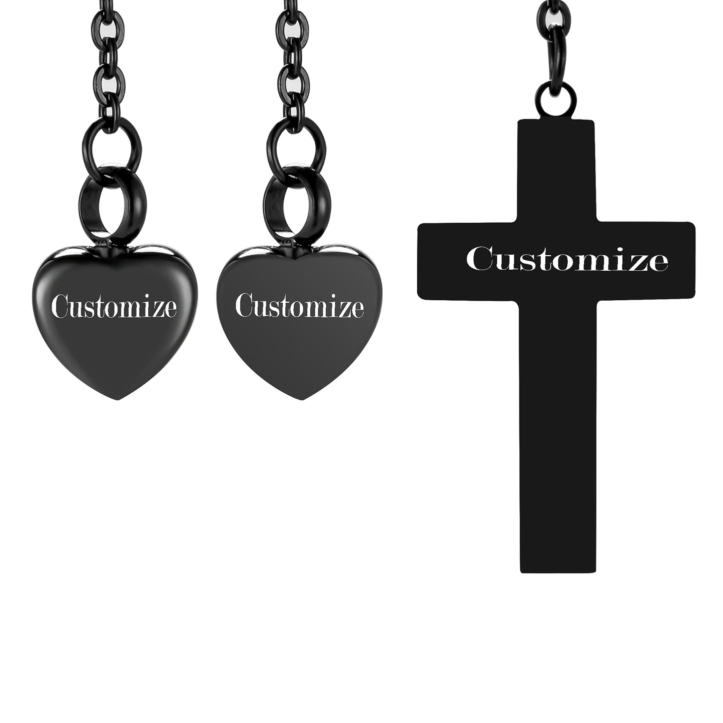 Cremation Jewelry with Cross and Heart