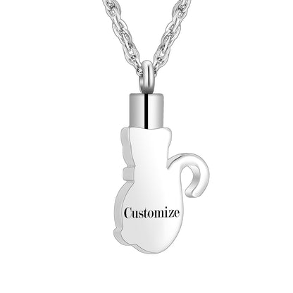 Cat Memorial Jewelry with Diamond