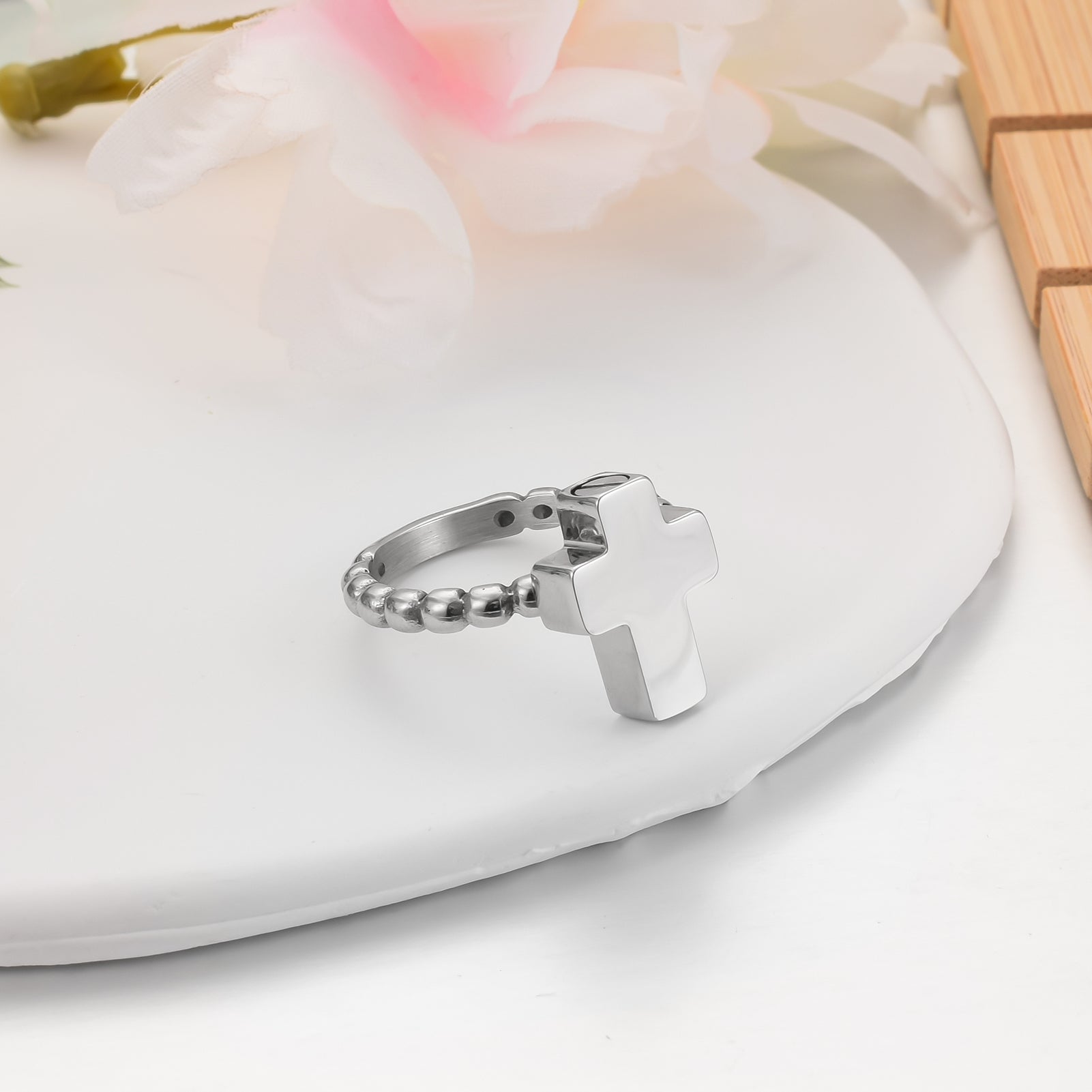 Steel Cross Cremation Ring