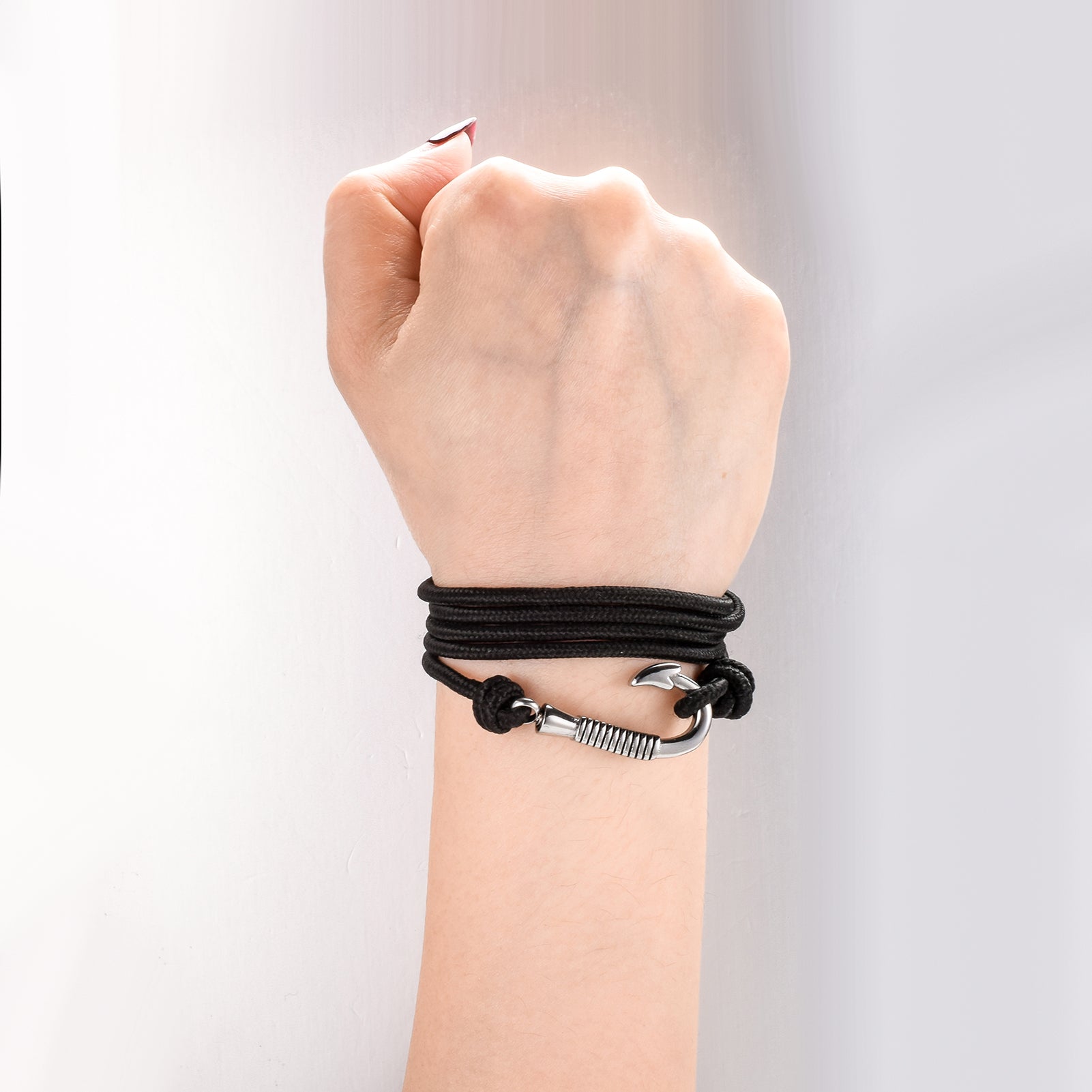 Silver Cremation Bracelet with Fish Hook