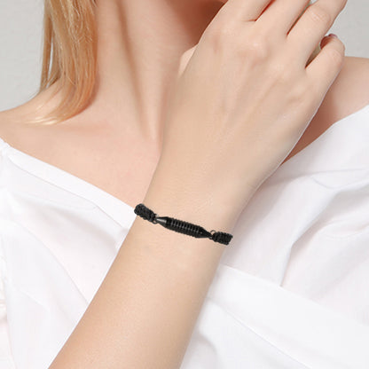 Adjusted Black Rope Cremation Bracelet