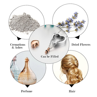 Stainless Steel Heart Cremation Necklace