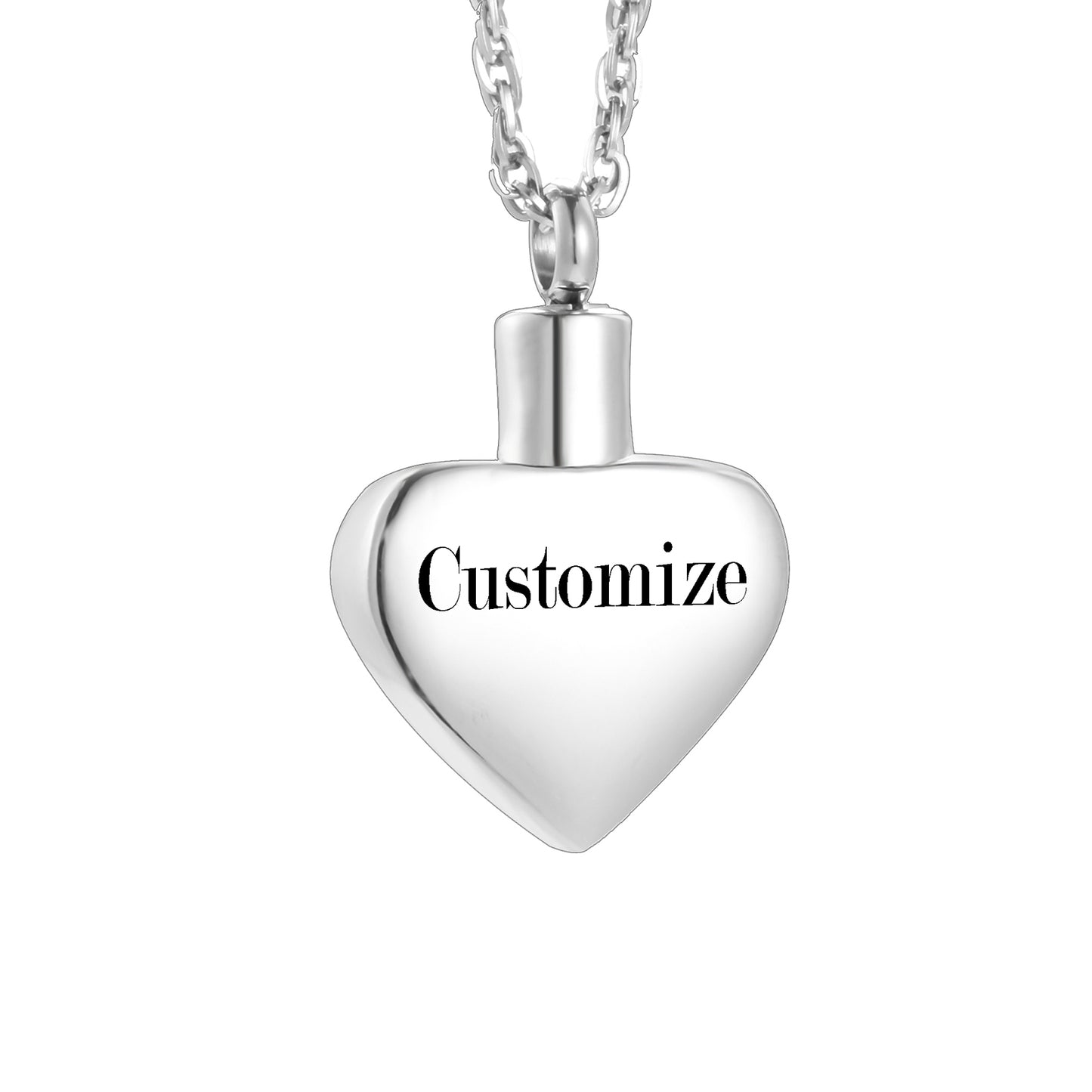 "Always in my heart" Heart Cremation Necklace with Paw