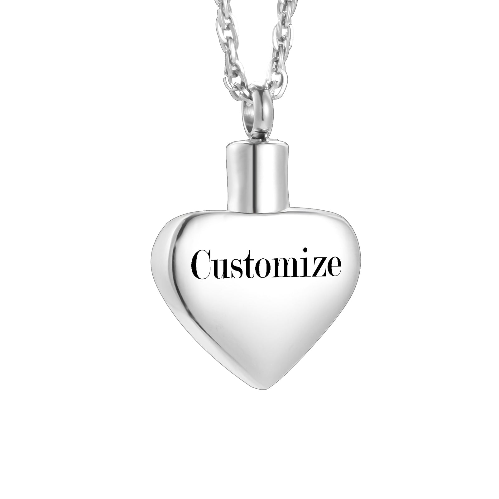 "Always in my heart" Heart Cremation Necklace with Paw