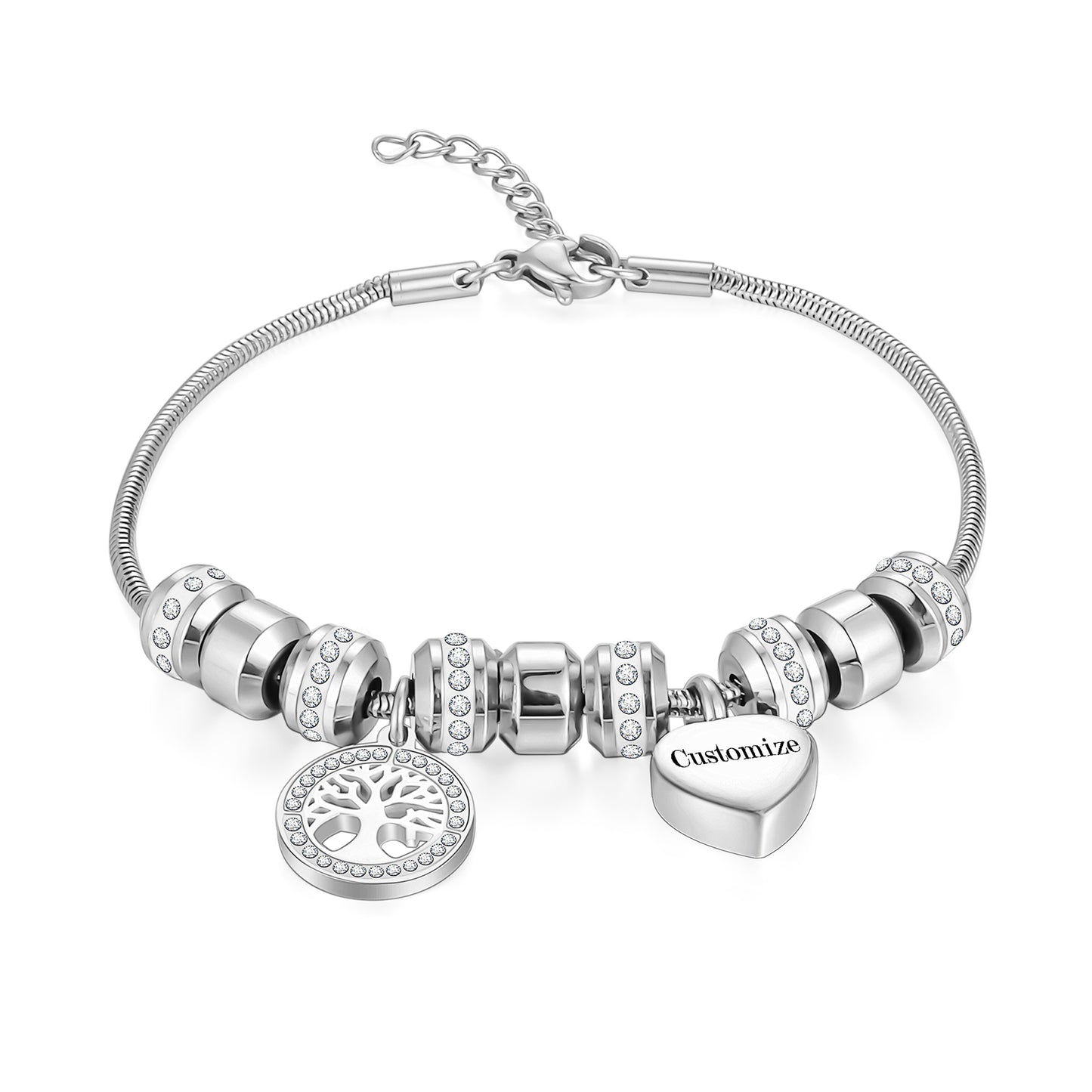 Steel Urns Bracelet with Heart