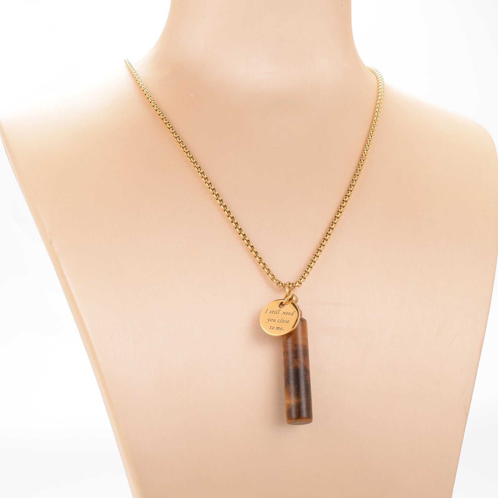 Unique Wooden Cremation Necklace