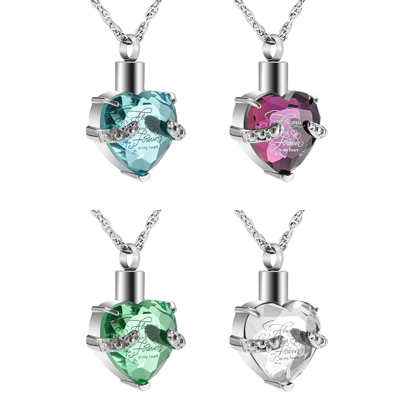 Heart Cremation Pendant Necklace for Women